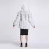 Piel de mujer Faux FANPUGUIZHEN Abrigos y chaquetas recortadas de alta calidad Mujeres Fluffy Top Coat con chaqueta de invierno con capucha T221102