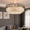 Chandeliers Luxury Living Room Crystal Chandelier Round Gold Home Decor Chain Light Fixture Dining Bedroom Led Cristal Lamps