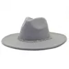 Large Jazz Top Hat Fedora Hats Fedoras Wide Brim Cap with Long Chain Women Men Trilby Women's Men's Caps Autumn Winter