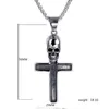 Pendentif Colliers Acier inoxydable Gothique Crâne Croix Longs Hommes Pendentifs Chaîne Punk Pour Petit Ami Mâle Bijoux Créativité Cadeau En Gros