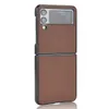 Telefonfodral f￶r Samsung Galaxy Z Flip 4 3 Funna Lychee Litchi Sticker PU Leather Back Case Cover