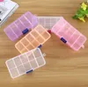 10 Grids Schmuck Lagerung Box Kunststoff Transparent Display Fall Organizer Halter für Perlen Ring Ohrringe Schmuck SN58