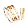 Diseñador de joyería de moda Pulseras Damas Oro rosa Plata Dama Brazalete Titanio Acero Tornillo Destornillador Diamante Diseño de lujo Wome213j