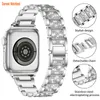 Women Bling Diamond Band Banden Apple Smart Watch 8 7 6 5 4 3 2 1 roestvrijstalen horlogeband Quick Release Strap Sieraden Polsband voor I Kijk 45 mm 44 mm 42 mm 41 mm 4mm 38 mm