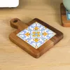 Bord Mattor Acacia Wood Tile Tile Pot Mat Trä Anti-Scaling Plate Solid Dining Isolation Placemat