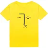 T-shirt engraçado Mulheres simples tee de face abstrata estética estética Lady Teen Shirt Top