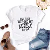 Im Just Wtf-ing My Way Tee Through Life Print Women Casual Funny T Shirt Yong Girl