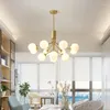 Żyrandole nordyckie oświetlenie LED czarny/złoty salon lampa kuchenna Magiczna fasolka szklana szklanka żyrandol do sypialni luminarias