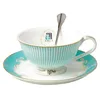 Cups Saucers European Coffee Cup Blue Bone China English Afternoon Tea Set Teacup Party Tazas De Cafe Home Drink Wedding Gift