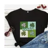 Счастливая футболка красочная футболка Shamrock Graphic Day St. Patricks Day Tee Женщины модные