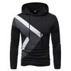 Men's Hoodies Men's Autumn And Winter Sweater Shirt Stitching Color Long Sleeve Soft Coat Casual Hooded Splicing Fashion Sweaters