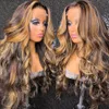 Destaque Wig Brown Lace Fronteiro Humanos Humanos Para Mulheres Osso Em reto 13x4 Transparente Lace Frontal Wig Colorido