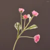 Decorative Flowers MBF Realistic 4 Heads Artificial Ranunculus Asiaticus Silk Flower Home Party Indoor Wedding Decoration Fake