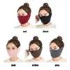 Berets Men Mouth Cover Windproof Fleece Warm Ski Masks Cold-proof Earmuffs Ear Warmer Protection