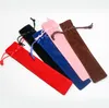 Creative Design Plush Velvet Pencil Bag Holder Single Pen Pouch Pen Case With Rope Office School Writing Supplies Student Christmas Gift SN66