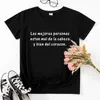 Espagnol Camiseta Mujer Womens T Shirt Lettre Phrase Imprimer Femmes T-shirts Tops