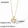 Pendant Necklaces Exquisite Women's Wedding Jewelry Stainless Steel Gold Large Single Shiny Crystal Heart Engagement Necklace For Women