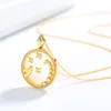 Elegant 12 Zodiac Sign Necklace Pendant Astrology Necklaces 100% 925 Sterling Silver Zircon Women Jewelry