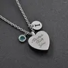 Collane con ciondolo Sempre con te Collana con cuore inciso Lettera personalizzata Birthstone Memorial Cremation Keepsake Urne Gioielli da donna