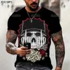 3D utskrift skräck pirat herr t-shirts skalle manlig kvinnlig t-shirt viking