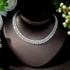 Ketting oorbellen set hibride luxe 2 stks bruids zirkonia voor vrouwen dubai nigeria cz kristal bruiloft sieraden n-1031