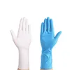 Gants jetables en Nitrile blanc bleu de 12 pouces, 50 pièces, manchette longue en Latex, sans poudre, petits, moyens et grands gants de nettoyage pour le travail en vinyle S M L