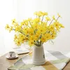 Dekoracyjne kwiaty żółte białe stokrotka sztuczna jedwabna sztuczna kwiat długi gałąź do wystroju domu fioletowe