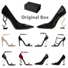 Femmes luxe talons hauts chaussures habillées designer baskets en cuir verni Gold Tone triple noir nuede femmes dame sandales fête mariage bureau pompes sneaker