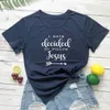 Ik heb besloten om Jezus T -shirt slogan te volgen Fashion Christian Bible Doop Tees