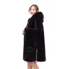 Pelliccia da donna Plus Size 4XL Giacca da donna Collo imitazione Cappotto invernale con cappuccio Tosatura delle pecore di lusso Capispalla calda sottile 709