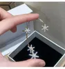 Brincos de Backs Fahion Fufão feminino Doce doce zircão de zircão de neve os ossos de floco de neve para mulheres sem piercing bijoux jóias