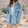 Women's Jackets Denim Jacket Women's Clothing Korean Fashion Loose Wild Slim Fit Coat Simplicity Sky Blue Outerwear & Coats