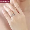 Cluster Rings Top Quality Simple Style Heart To Ring For Women Rose Gold Color Fashion Jewelry Valentine's Day Gifts ZYR215 R252