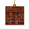 Decorações de Natal da fábrica Ornamento de acrílico Livros amantes do coração Bibliotecária Ornamentos para seu amante suspenso Livro Keyring RRA457