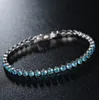 Tennis 4Mm Cubic Zirconia Bracelets For Women Girls White Green Blue Black Iced Out Chain Crystal Charm Drop Delivery 2022 Smtm5