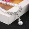 Naszyjnik Zestaw 2022 Kreatywny złoty kolor 1PAIR Wedding Bridal Pearl Rhinestone Biżuteria dama biżuteria dla kobiet