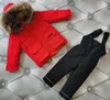 Baby Down Coat Caso Criando Meninos e meninas Externos de roupas espessantes espessantes de capa de gola de gola de pêlo de qualidade de gola de gola de gola de qualidade infantil