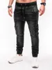 M￤ns magra jeans ryggs￤ck fickcykel jeans binda jogging casual blyertsbyxor