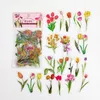 40 PC/Bag Plant Nature Flower decorativo PVC Etiqueta de ￡lbumes de recortes Diy Diary Stationery ￁lbum Journal Daisy Mushroom Stick