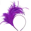 Vintage färgglada festhattar burlesque headpiece klaff struts fjäder fancy pannband klaff för huvudstycken kvinna hår tillbehör zxf39