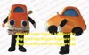 Mascot Costume Orange Saloon Car Limousine Sedan Automobile Auto Taxi Taxicab Character Headlights Like Animal Eyes zz4369