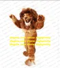 Brown Long Fur Lion Mascot kostym vuxen tecknad karaktär outfit kostym bröllopsfirande butik firande zz7627