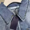 Giacca da donna elegante Cappotto corto in denim Stile autunno primavera Designer sottile con lettere a bottone Abbigliamento classico Taglia S-xl KP11