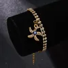 Doppelte Linie Tenniskette Evil Eye Charm Armband Kreativität Frauen Schmuck