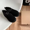 Hiver Ultra Mini botte concepteur australien plate-forme bottes pour hommes en cuir véritable chaud cheville fourrure chaussons chaussure de luxe EU44