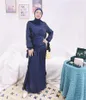 Etnik Giyim Müslüman Moda Takım Renkli Çok renkli 3 Parça Düz Renk Fas Kaftan Abaya Türkiye İslami Jalabiya Robe