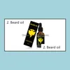 St￤ller in Kits Men Mustasch Cream Beard Oil Kit med br￶dkam Brush Storage Bag Hair Combs 5st/Set Borstes 3Sets Drop Delivery 2022 DHK8Y