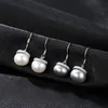 New exquisite freshwater pearl persimmon s925 silver dangle earrings women jewelry Korean fashion temperament lady boutique ear hook earrings accessories gift