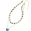 Chains Colorful Crystal Exaggerated Thick Chain Necklace Double Layer Cool Hip Hop Short Clavicle Accessories