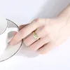 Nieuwe Prachtige 18 k Vergulde s925 Zilveren Ring Vrouwen Sieraden Micro Set Synthetische Emerald Luxe Ring Accessoire Gift